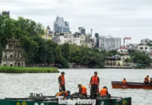 Lắp trận địa pháo hoa trên mặt nước Hồ Tây, Hồ Hoàn Kiếm